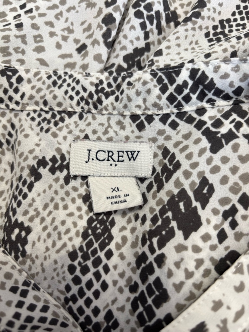 J. Crew Snake-Print Button Front Top - Picture 2 of 4